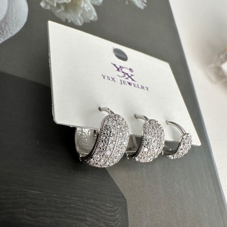Ysx vip silver renkte 3 lü küpe seti