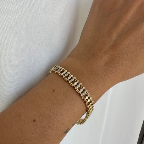 Xuping 14k Gold Hasır Desen Bileklik