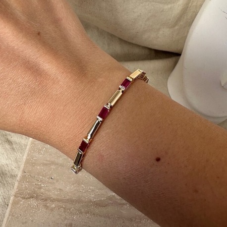 Xuping rose gold | fuşya taşlı 3 mm bileklik