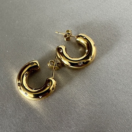 Çelik gold küpe