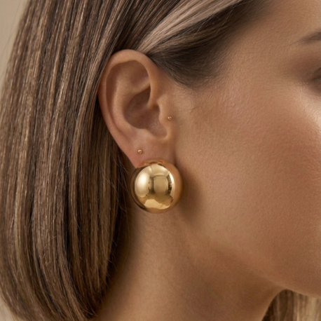 14k Gold Bombeli Küpe
