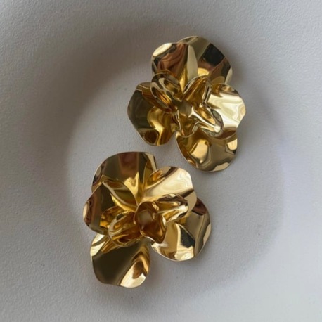 Vip gold çiçek küpe