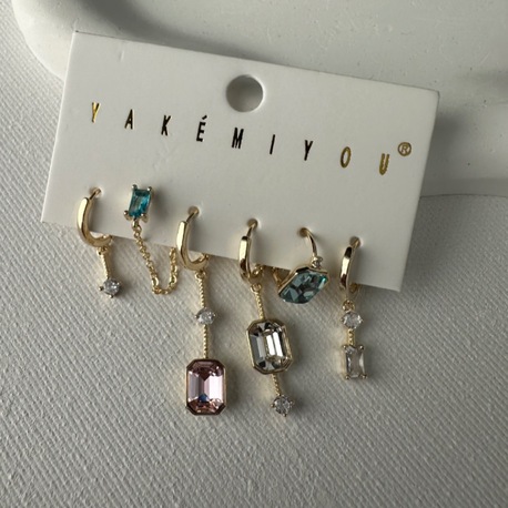 Vip 14 k gold renginde 6 lı küpe seti
