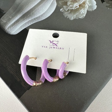 Ysx Vip lila gold 3 lü küpe seti