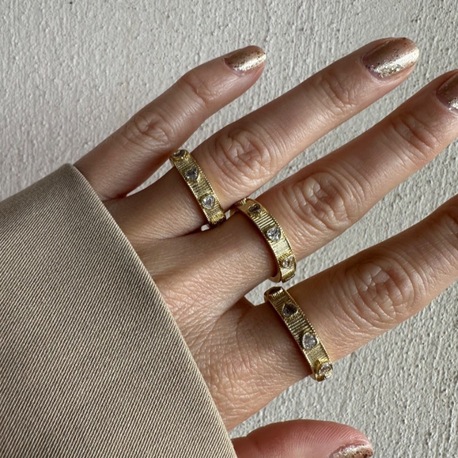Vip 14 k gold Kalp Desenli Ayarlanabilir Yüzük (tekli)
