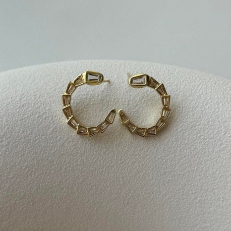 Vip gold yılan desen küpe