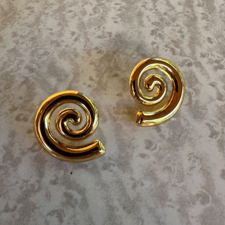 Spiral çelik gold küpe
