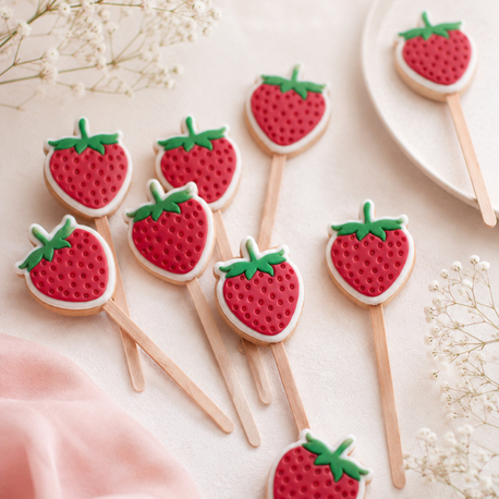 Çilek Kurabiye Pops (20 adet)