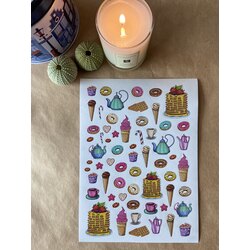 Renkli stickerlar Şekerlemeler,dondurmalar temalı 1