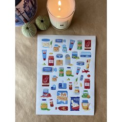 Renkli stickerlar Mutfak aletleri,şişe,konserve temaları