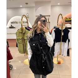 7080 Teddy Yelek Siyah 