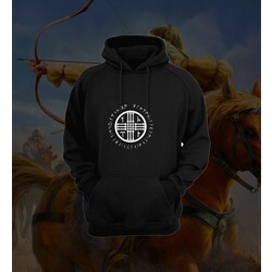GÖKTÜRKÇE BASKILI HOODIE BOL KALIP