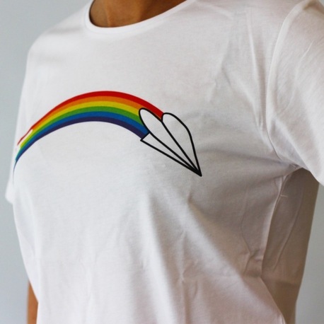 Kağıt Uçaklı T-shirt - Beyaz
