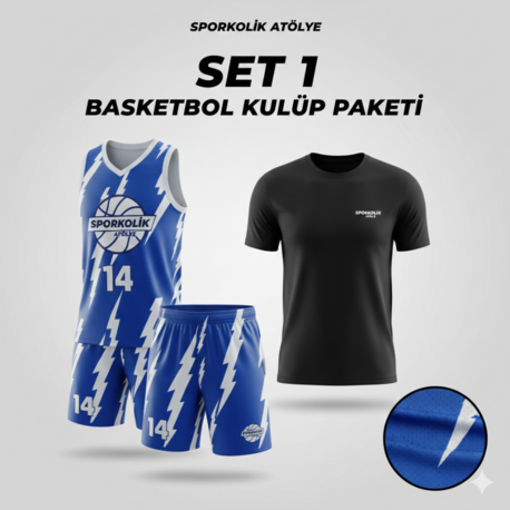 Set 1 Basketbol (Forma+ Şort)+ Warm Up  Pamuklu T-Shirt (16 ADET)