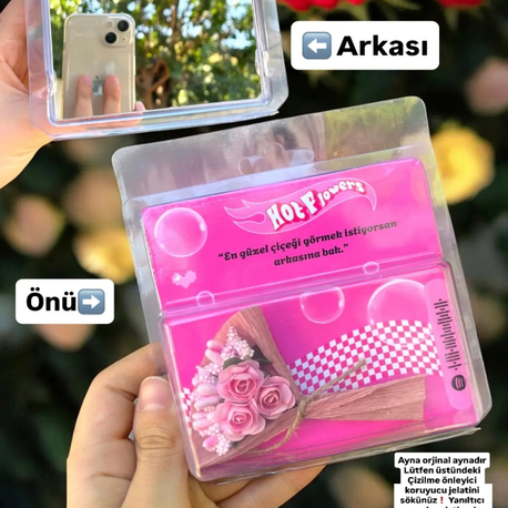 Kişiye özel fotoğraflı, aynalı hot flowers