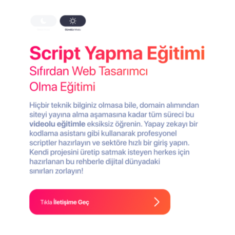 PLUS PAKET - Yapay Zeka ile Web Site Yapma, Script Oluşturma Eğitimi