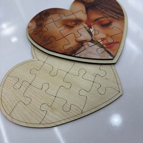 SEVGİLİLER GÜNÜ FOTOGRAF BASKILI KALP PUZZLE
