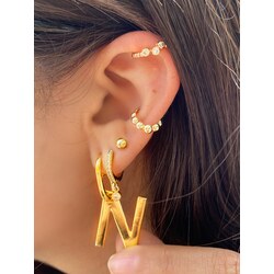 Gold Sallantılı Harf Küpe