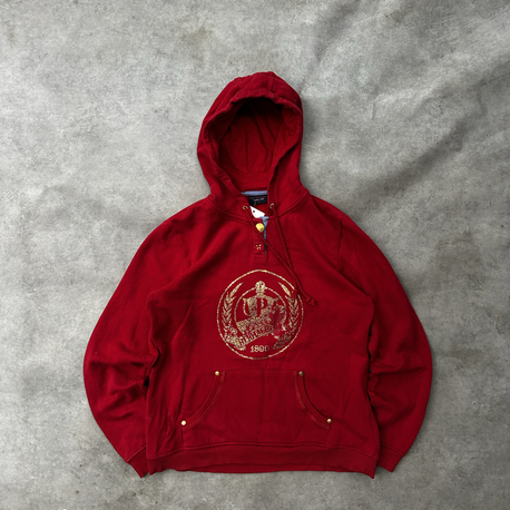 vintage button hoodie L