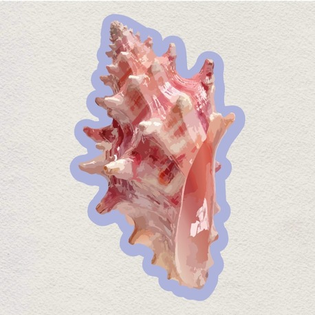 pink conch sticker