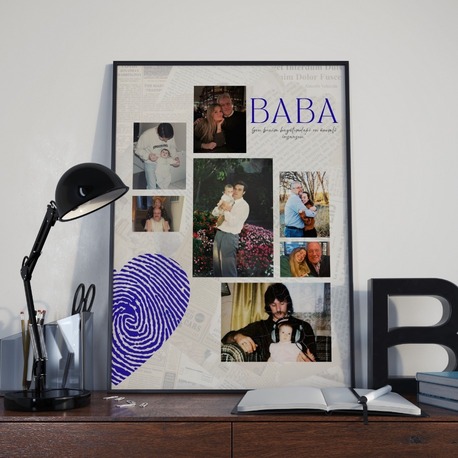Babaya Özel Çoklu Fotoğraf Kolajı | Kişisel Hatıralarla Babalar Günü Tablosu
