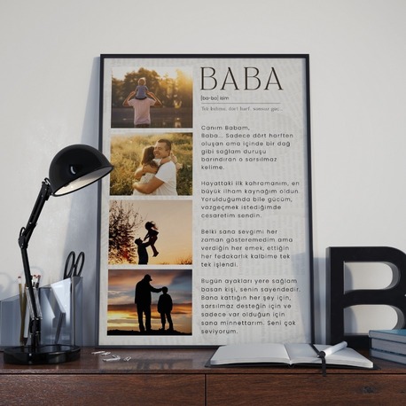 Babaya Özel Mektup ve 4 Fotoğraflı Kolaj | En Duygusal Babalar Günü Hediyesi
