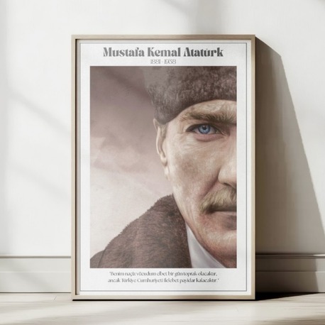 Atatürk Sözlü Portre Tablosu | Modern Minimalist Duvar Tablosu