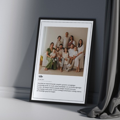 Kişiye Özel Aile Tanımı Posteri | Büyük Aile Fotoğraf Tablosu