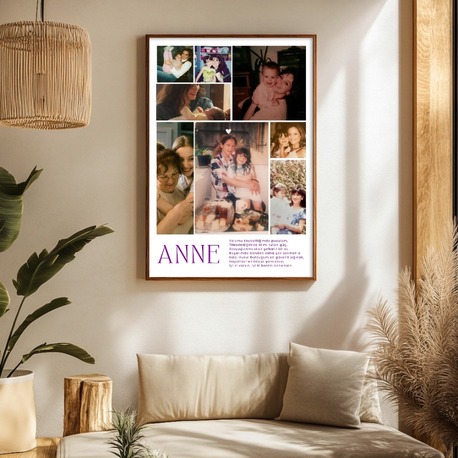 Fotoğraf Kolajı Anne Posteri | Kişiye Özel Duygusal Hediye