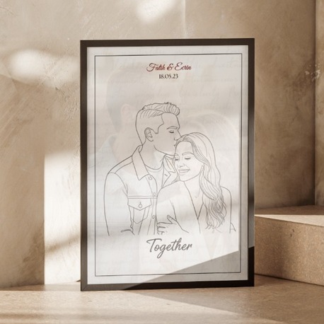 Kişiye Özel "Line Art" (Tek Çizgi) Portre Tablosu | Minimalist Hediye