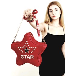 TAŞLI YILDIZ ÇANTA KIRMIZI FLOTTER ALL STAR SET
