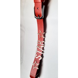 YILDIZ DESENLİ HARFLİ  DERİ KEMER "STAR LEATHER BELT"