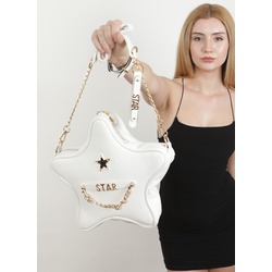 BEYAZ FLOTTER SUNİ DERİ YILDIZ ÇANTA  ALL STAR SET