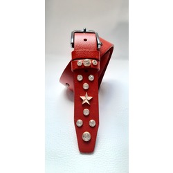 YILDIZ RİVETLİ TAŞLI DERİ KEMER "STAR LEATHER BELT"