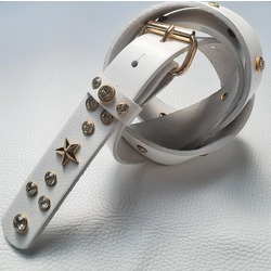 YILDIZ RİVETLİ TAŞLI DERİ KEMER "STAR LEATHER BELT"