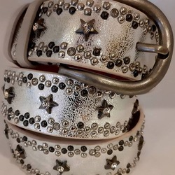 YILDIZLI TAŞLI DERİ KEMER "STAR LEATHER BELT"