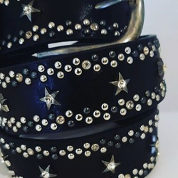 YILDIZLI TAŞLI DERİ KEMER "STAR LEATHER BELT"