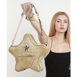 GOLD YILAN SUNİ DERİ YILDIZ ÇANTA  ALL STAR SET