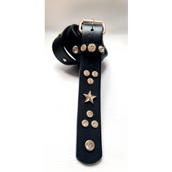 YILDIZ RİVETLİ TAŞLI DERİ KEMER "STAR LEATHER BELT"