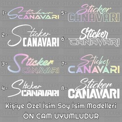 Ön Cam Uyumlu Kişiye Özel İsim Soy İsim Sticker Modeli 