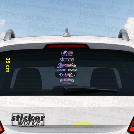 Premium Arka Cam Sticker Seti 6