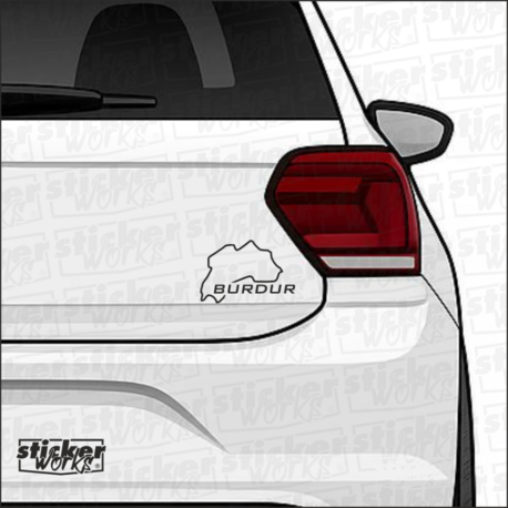 Burdur il Harita Sticker – Şehir Aşkını Yansıt!