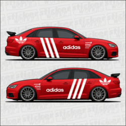 Adidas temalı yan kapı sticker seti ile aracınıza sportif ve özgün bir hava katın!