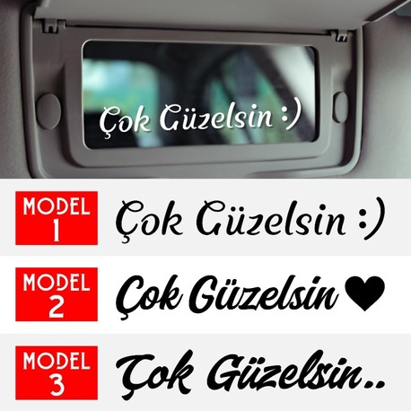 ÇOK GÜZELSİN Güneşlik Ayna Sticker