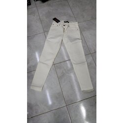 LİKRALI BEYAZ DAR PAÇA PANTOLON 