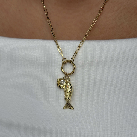 charmlı özel seri gold kolye