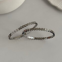 petek model taşlı silver kelepçe | çelik