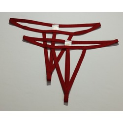 ASM1265 Kadın 2 Li Kırmızı Özel Bölgesi 3 Serit Tanga String