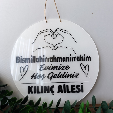 Beyaz Siyah Kapı Süsü 