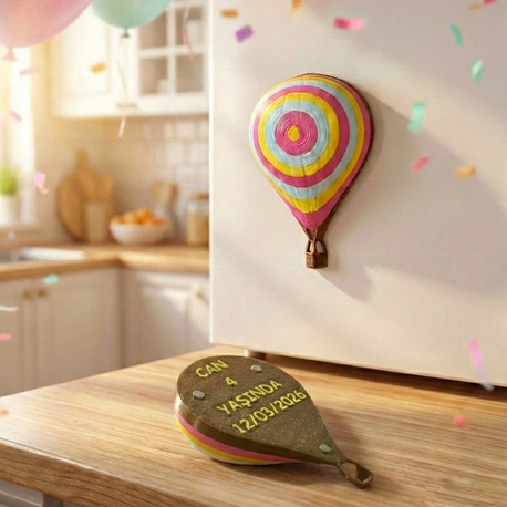 15'li Set Kişiye Özel Sıcak Hava Balonu Magnet | Doğum Günü ve Parti Hediyeliği